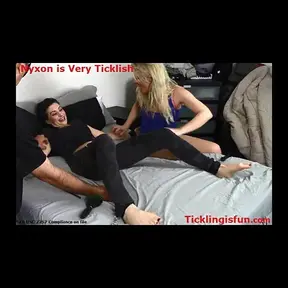 Double Tickle Trouble: Bound Nyxon Squirming Under Two Ticklers
