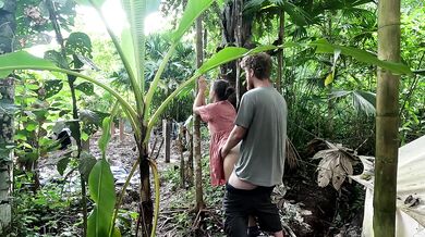 Our First Creampie - We had hot wild passionate sex in the with huge creampie at the end