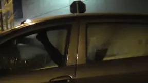 Slutty wife shares hubby's cock with stranger in car