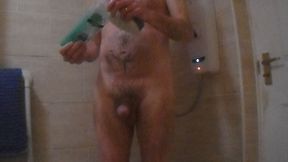 getting all soaped up in the shower