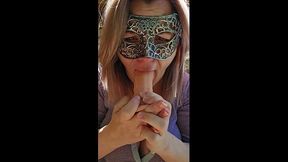 Dirty Talk GF Sucks Dildo While Wearing a Mask