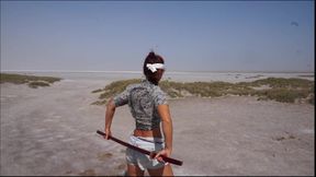 Katana on the Elton salt lake