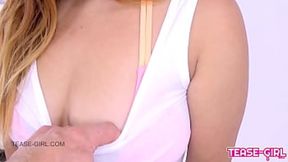 Hot Brunette Teen takes it all during a casting session