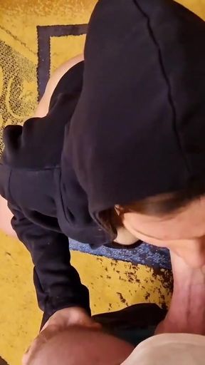 Memorable moment from &quot;Hot stranger in a hood gave me a blowjob!&quot;