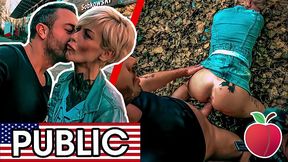 Slim MILF Vicky Hundt gets outdoor POV blowjob and rides cock