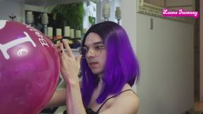 Owllete masturbates to orgasm on retro Intex whale