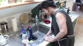 German Granny rides dick like a pro and gets facialized