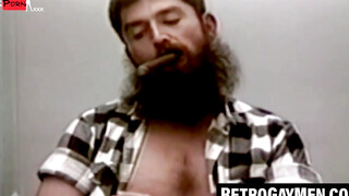 Hairy Bear's Intense Mastubation Session Leading To Huge Climactic Orgasm