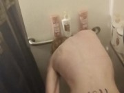 Steamy Shower Fun: Hot Trans Girl Pleasures Herself with a Dildo 💦🍑