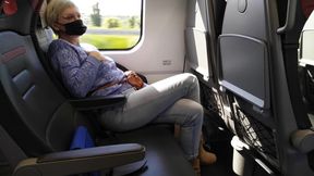 Public train crossed legs orgasm