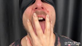 Sensual Sucking of Gentle Hands Stepmom - Flirting Hands with a Man, Perfect long Fingers, Delicate thin Wrists, Hard Biting Hand, Fingers Hands in Drool, Supremacy Female hands, Hand Gagging