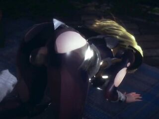 Lux getting banged underneath the rain