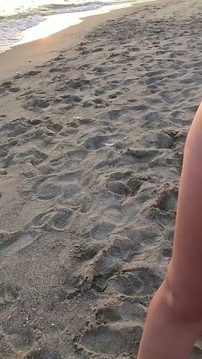 Dick flash - A girl caught me jerking off in public beach and help me cum 2 - MissCreamy   Clip 1