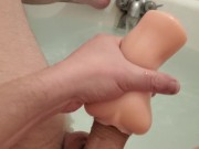 Big dick goes through double sided pocket pussy