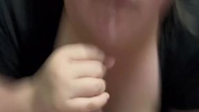 Slutty baddie sucks two fat cocks, wants more