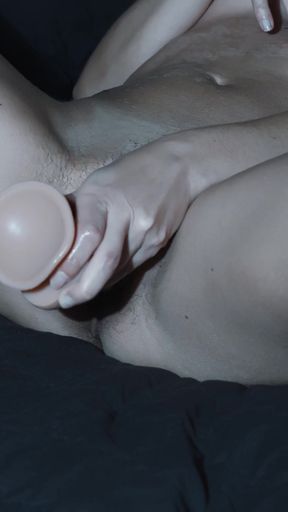 I Try a Dildo for the First Time, and I Cum Using It Together with the Vibrator