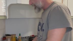 Cooking naked full meal while playing myself Cum over enjoy the food my style