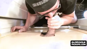 Horny guy hunts for the perfect big cock at a glory hole