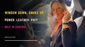 Parked Up in My BMW in Leather Thigh-Highs, Gucci Belt & Plunge Bodysuit – Smoking 100s in the Driver's Seat & Flicking Ash Out the Window – British Accent Throughout - Miss Lulu Leather - MP4 HD