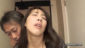 Cheating hairy pussy Japanese MILF gets licked and fucked