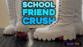 School Friend Crushing and Marching in Painful White Snow Boots (Slave POV Version) - Tamystarly - Cock Balls Crush Trample, CBT, Bootjob, Trampling, Shoejob, Stomping