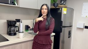 Amateur Latina MILF Next Door Catches Neighbor Jacking Off and Offers to Help