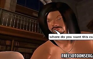 Young and inexperienced 3d cartoon teen gets showed the ropes