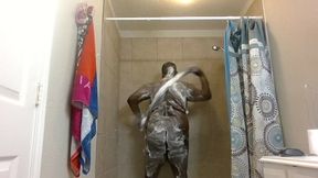 Mid-day sexy soapy shower