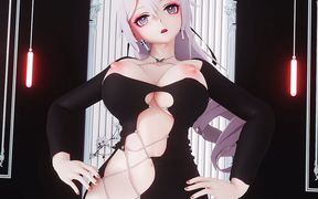 [mmd] Duck Duck Rabbit Rabbit Good Night Kiss Super Astringent Butterfly Chain Cut-out Tight Skirt
