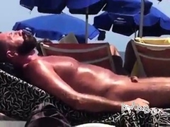 Str8 spy daddy bear at the beach