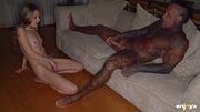 Tall, brown-haired Tiffany Tatum and hungarian Rob Diesel in a fiery blasting vignette