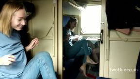 train traveler sucking and fucking