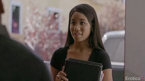 Jenna Foxx came to her white teacher and fulfilled her dream about his dick