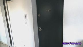 I get a new room mate and I fuck her on the first day and footjob from a sexy brunette with big tits and large lips