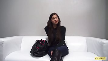 Flirty Czech brunette went to a porn video casting and got fucked like never before