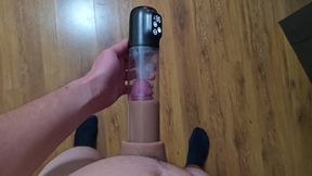 Just a Moment After an Intense Orgasm a Penis Vacuum Pump Full of Sperm