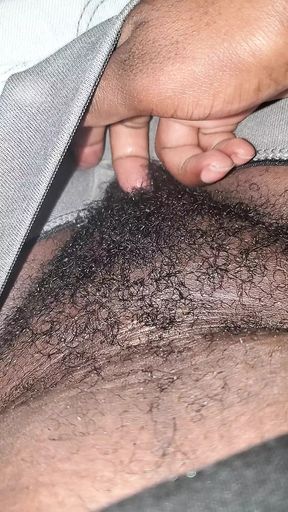 Massaging her wet pussy