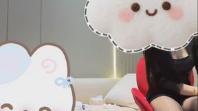 In black stockings, I swap heels and thrust each into my slave’s urethra.