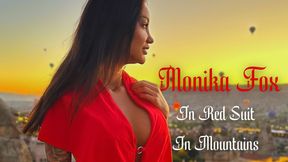 Gorgeous Monika Fox In Red Suit In Mountains