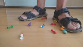 Tinies are in my giant house. I have to crush them with my sandals and then with my perfect soles