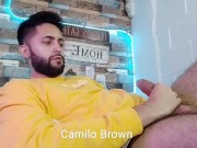 Jerking off, lots of precum, hard as rock and strong orgasm