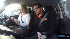 Czech Blonde Student's Big Ass Cums During UK Driving Lesson