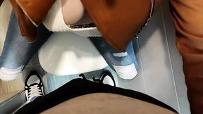 College beauty sucks professor's massive cock&#x1F346; in bathroom POV