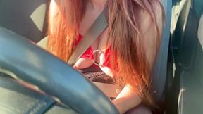 Italian Milf Artemisia Seduces with Big Tits &mdash;  Nipples &mdash;  and Hot Car Ride