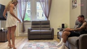 Slutty Wife Cheats on Husband with His Best Friend: Secret Footjob &amp_ Blowjob