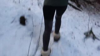Risky public sex inside a outdoors park almost caught winter edition into freezing cold