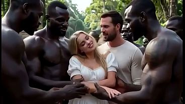 The BEST #208 Naughty (((( PETITE BLONDE &quot_ Part 2 &quot_ )))) HOT WIFE in the AFRICAN sex village! Stretched gaped wrecked Brazilian girls gangbang creampie amateur big pussy anal big dick [AI Generated]