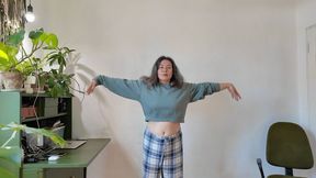 morning strething in pijama