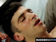 BuddiesNextDoor.com - Andy chokes on Darin's cock and fingers his tight asshole