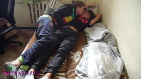 boyfriends bed fight ended up with putting cock up a tight hole and cum